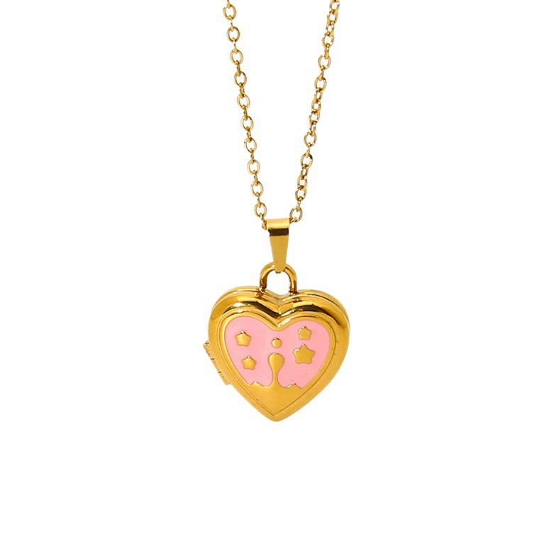 Colliers Pendentifs Pour Femmes En Acier Inoxydable Doré, Motif Cœur Image5