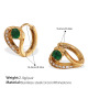 Petites boucles d'oreilles en zirconium vert Image6