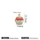 Petit pendentif doré double face dégoulinant d'huile - gâteau rouge + bleu Image38