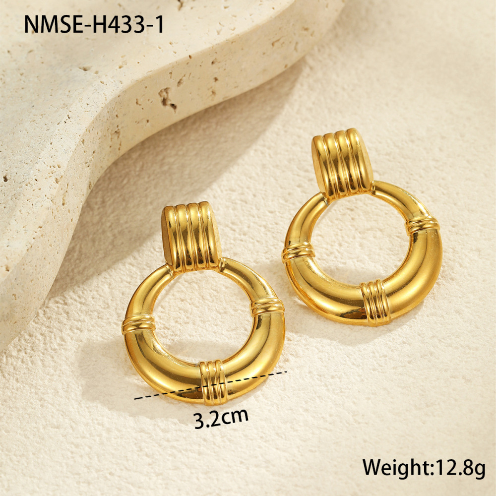 Boucles D'Oreilles Puces Pour Femmes, Luxueuses, Rétro, Géométriques, En Acier Inoxydable Étanche. 