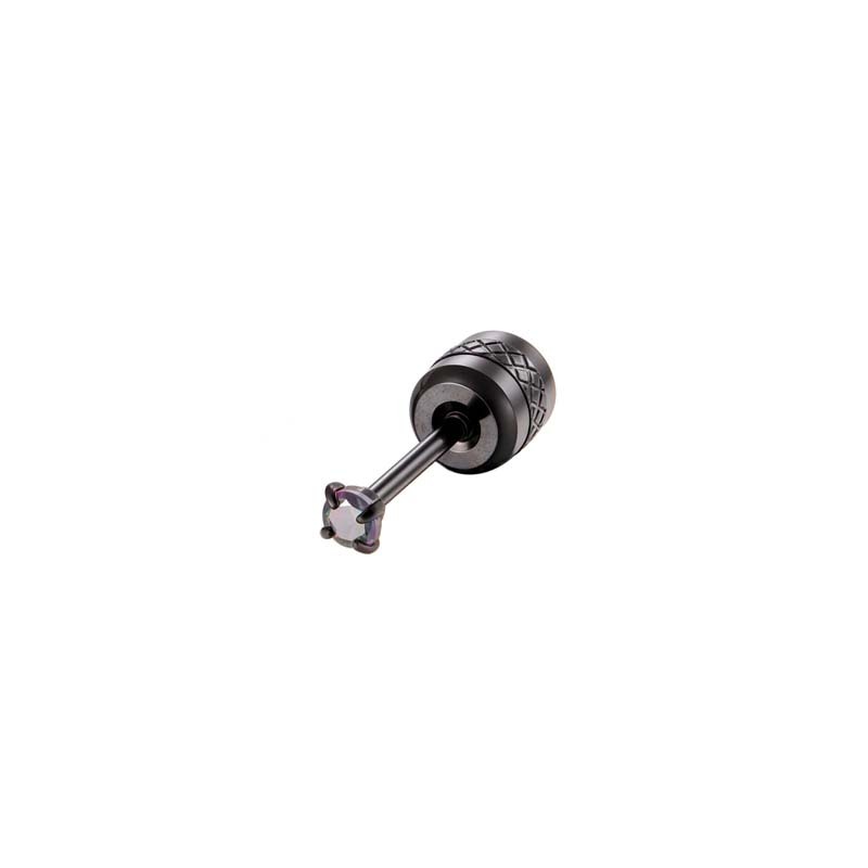 Boucles D'Oreilles Piercing Femme Annulaires Noires En Acier Inoxydable, Étanches, Avec Zircon (1 Pièce)