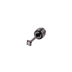 Boucles D'Oreilles Piercing Femme Annulaires Noires En Acier Inoxydable, Étanches, Avec Zircon (1 Pièce) h5
