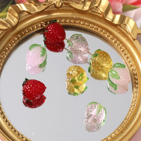 1 Pièce De Perles De Verre À Motif De Plantes Douces, Série Simple