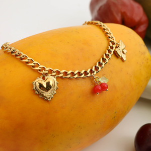 Collier Pendentif Femme En Forme De Cœur, Collection Romantique, En Acier Inoxydable Étanche Couleur Or (1 Pièce) h5 Image4
