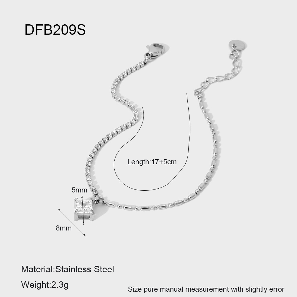 Bracelets À Maillons Pour Femmes, Style Géométrique Quotidien, En Acier Inoxydable, Étanches, De La Collection Simple Series