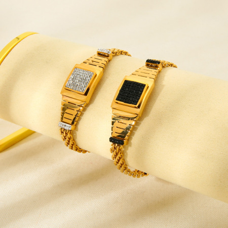 Bracelets pour femmes Simple Series Classic Geometric en acier inoxydable étanches