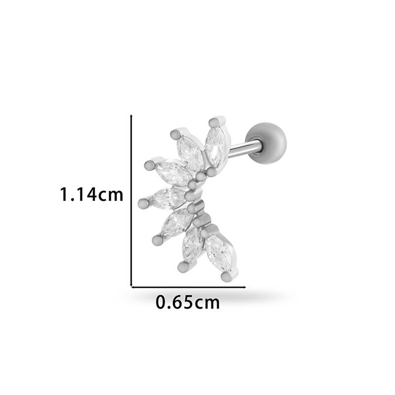 Boucles D'Oreilles Piercing En Zircon Couleur Cuivre Or 1 Pièce h5Image2