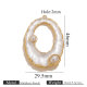Pendentif ovale en or goutte d'huile blanc + perle Image5