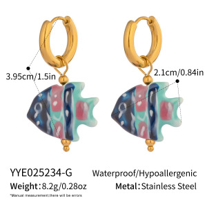 1 Paire De Boucles D'Oreilles Pendantes En Forme De Poisson Mignon h5