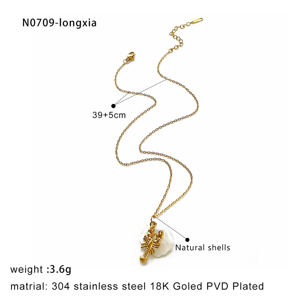 Collier Pendentif Étanche En Acier Inoxydable Couleur Or (1 Pièce) Image2