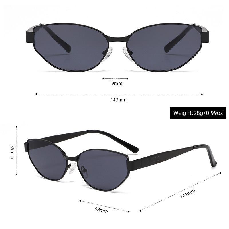 1 Paire De Lunettes De Soleil Simples En Métal De Couleur Unie Pour Femmes h5Image4