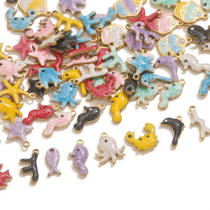 Pendentif Femme Étanche En Acier Inoxydable, Motif Organisme Marin, À Faire Soi-Même (1 Pièce) h5 Image2