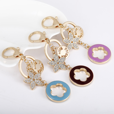 Porte-clés en alliage en forme de fleur, 1 pièce