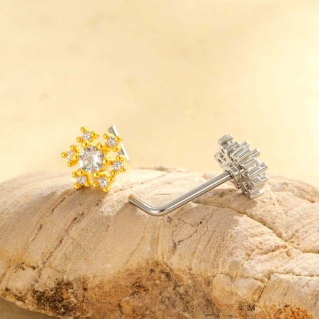 1 piercing de nez flocon de neige en cuivre doré et zircon pour femme 2