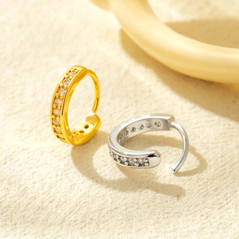 1 Pièce De Piercing De Nez Géométrique En Cuivre Doré Et Zircon Pour Femme h5Image4