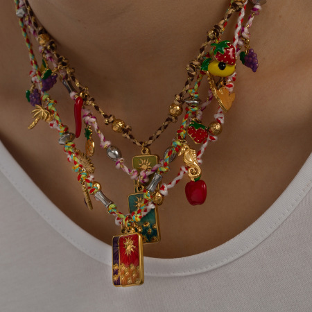 Collier pendentif femme luxueux en acier inoxydable couleur or, motif tarot, 1 pièce