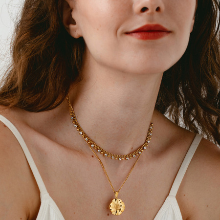 Colliers pendentifs pour femmes Daily Chain en acier inoxydable étanche couleur or