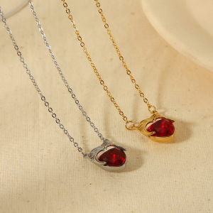 Colliers Pendentifs Pour Femmes En Acier Inoxydable Étanche, Motif Cœur Punk De La Série Luxueuse h5 Image2