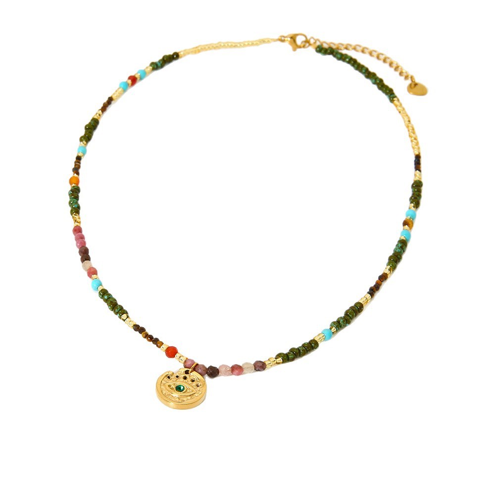 Colliers Pendentifs Pour Femmes En Pierres Naturelles Couleur Or Image5