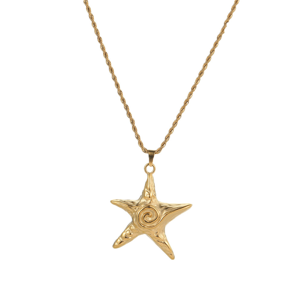 Colliers Pendentifs Pour Femmes Vacation Star En Acier Inoxydable Étanche Couleur Or Image5