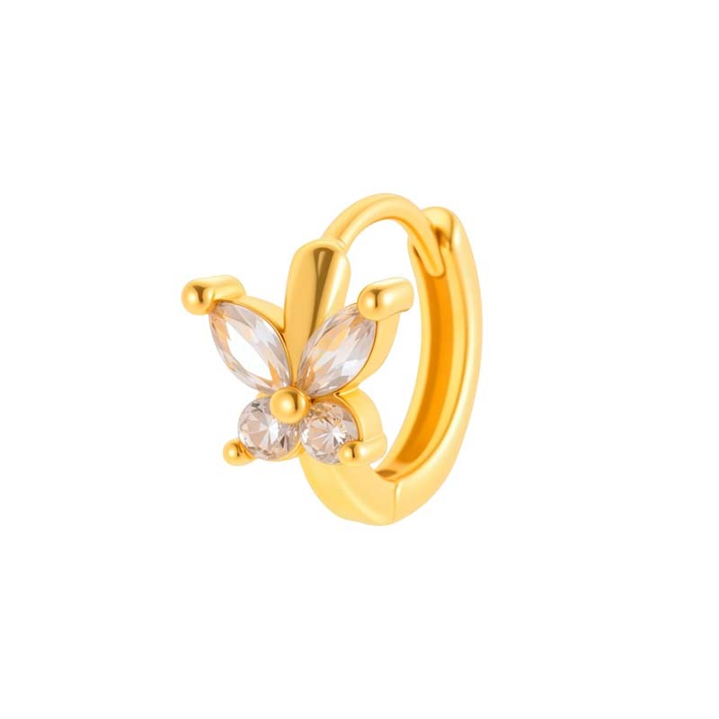 Boucles D'Oreilles Créoles Rectangulaires Exquises En Cuivre Doré Et Zircon Pour Femme Image6