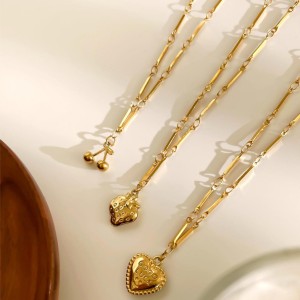 Collier Pendentif En Acier Inoxydable Doré, Étanche, En Forme De Fruit (1 Pièce) h5 Image3