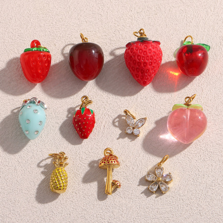 1 paire de pendentifs pour femmes en acier inoxydable étanches avec motif de plante quotidienne