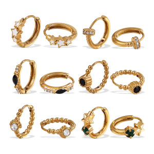 1 Paire De Boucles D'Oreilles Créoles En Acier Inoxydable Étanche Couleur Or h5 Image4