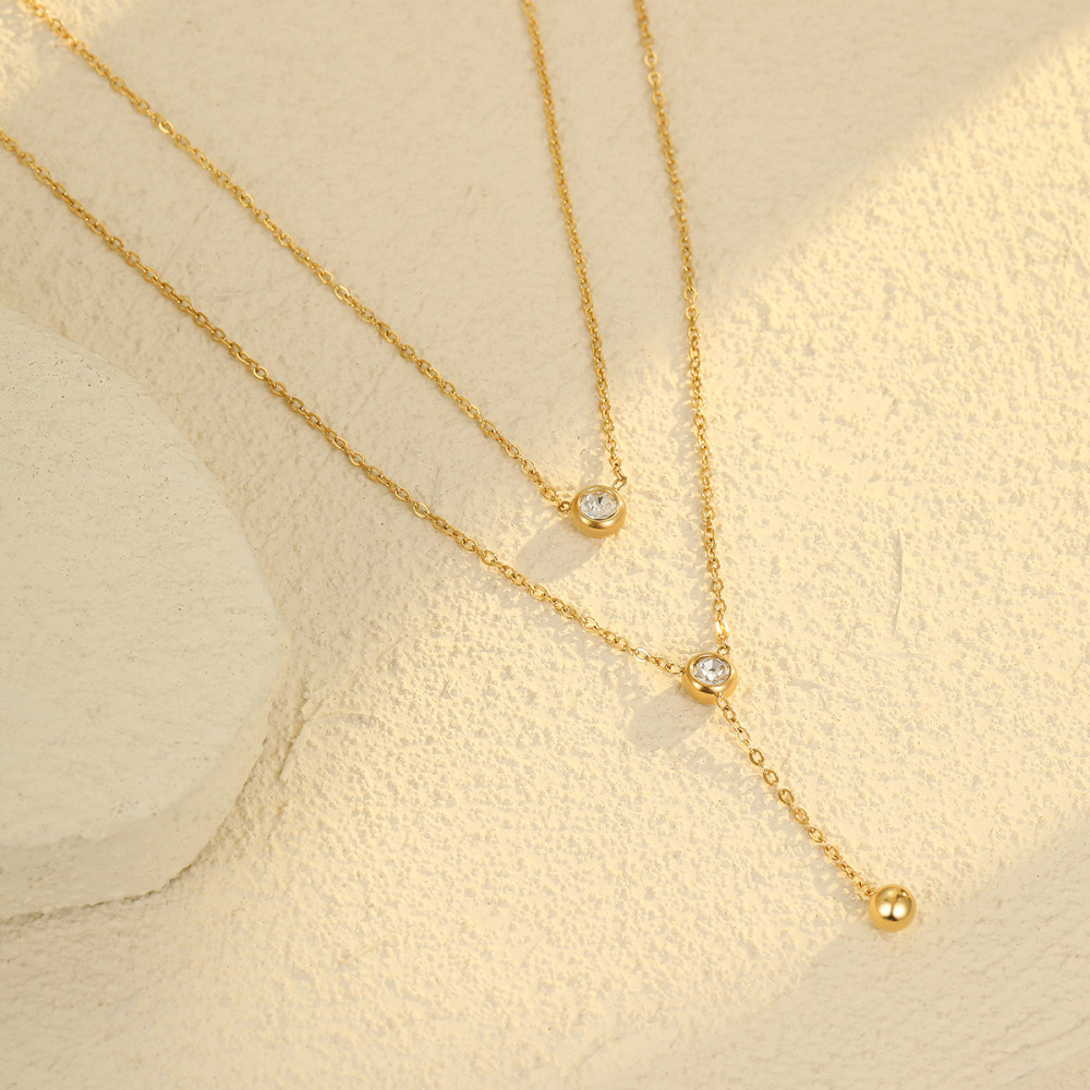 Colliers Superposés Pour Femmes, En Acier Inoxydable Imperméable, Couleur Or, De La Marque Daily Chain Image2