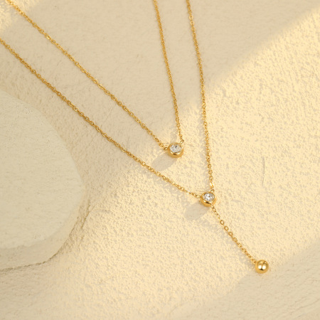 Colliers superposés pour femmes, en acier inoxydable imperméable, couleur or, de la marque Daily Chain 2