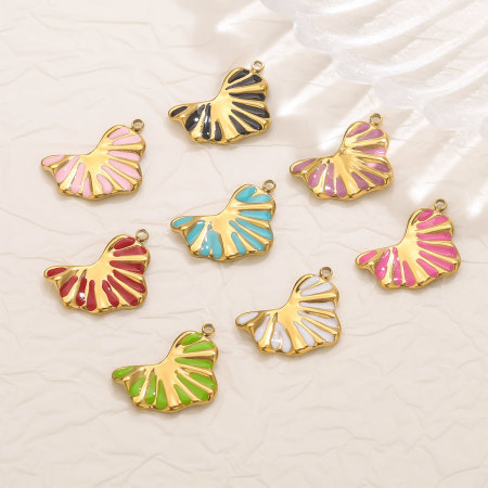 Pendentif femme en acier inoxydable coloré, étanche, couleur or (1 pièce)