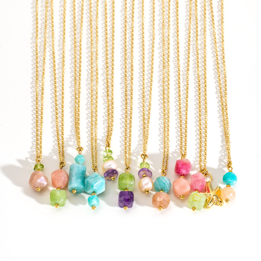 Colliers Pendentifs Élégants En Acier Inoxydable Pour Femmes, Série Simple Image2