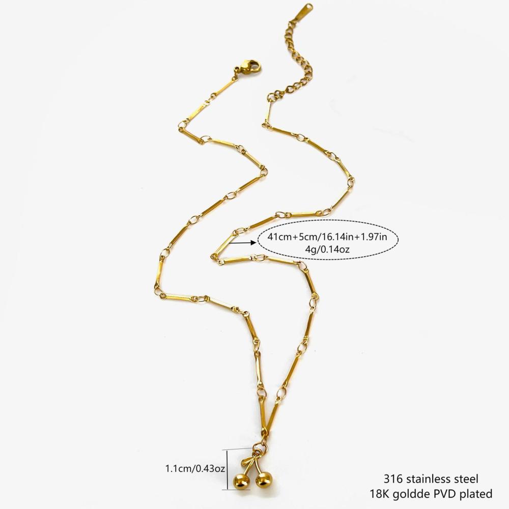 Collier Pendentif En Acier Inoxydable Doré, Étanche, En Forme De Fruit (1 Pièce) 