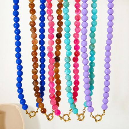 Colliers de perles unisexes en acrylique, série simple, 1 pièce 2