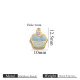 Petit pendentif doré double face dégoulinant d'huile - bleu gâteau + vert Image36