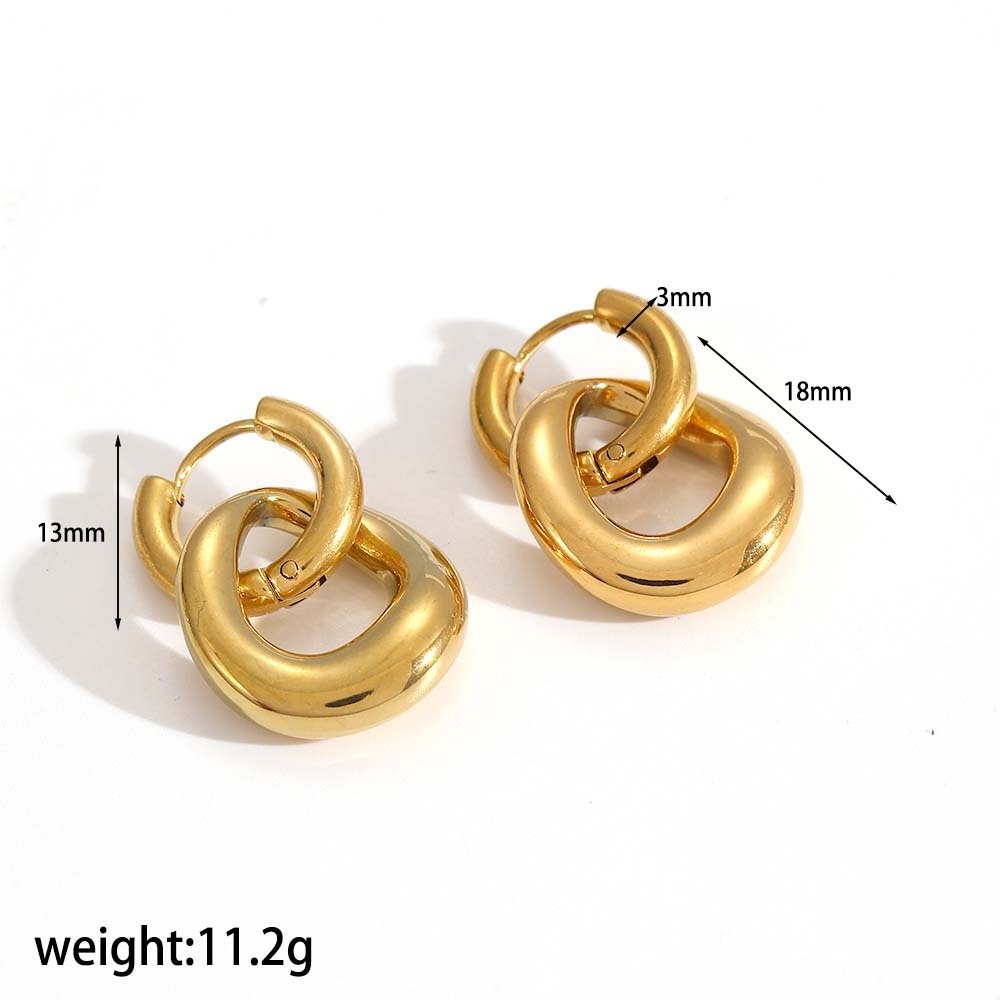 1 Paire De Boucles D'Oreilles Pendantes Classiques En Acier Inoxydable Étanches, De Couleurs Assorties