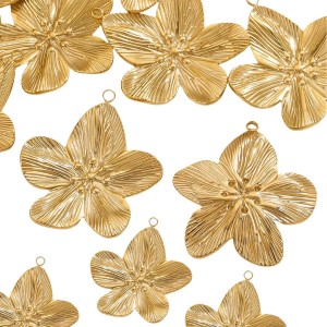 Pendentif Femme Étanche En Acier Inoxydable À Motif Floral (1 Pièce) h5 Image4