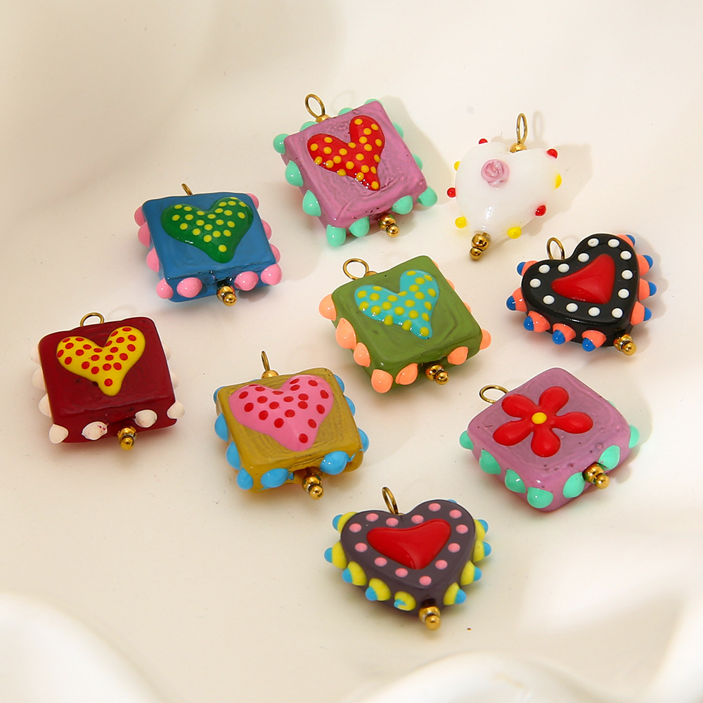 Pendentifs En Verre En Forme De Cœur, Série Romantique Diy Image2