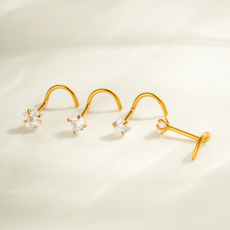 1 pièce exquise clou de nez en zircon pour femme 2
