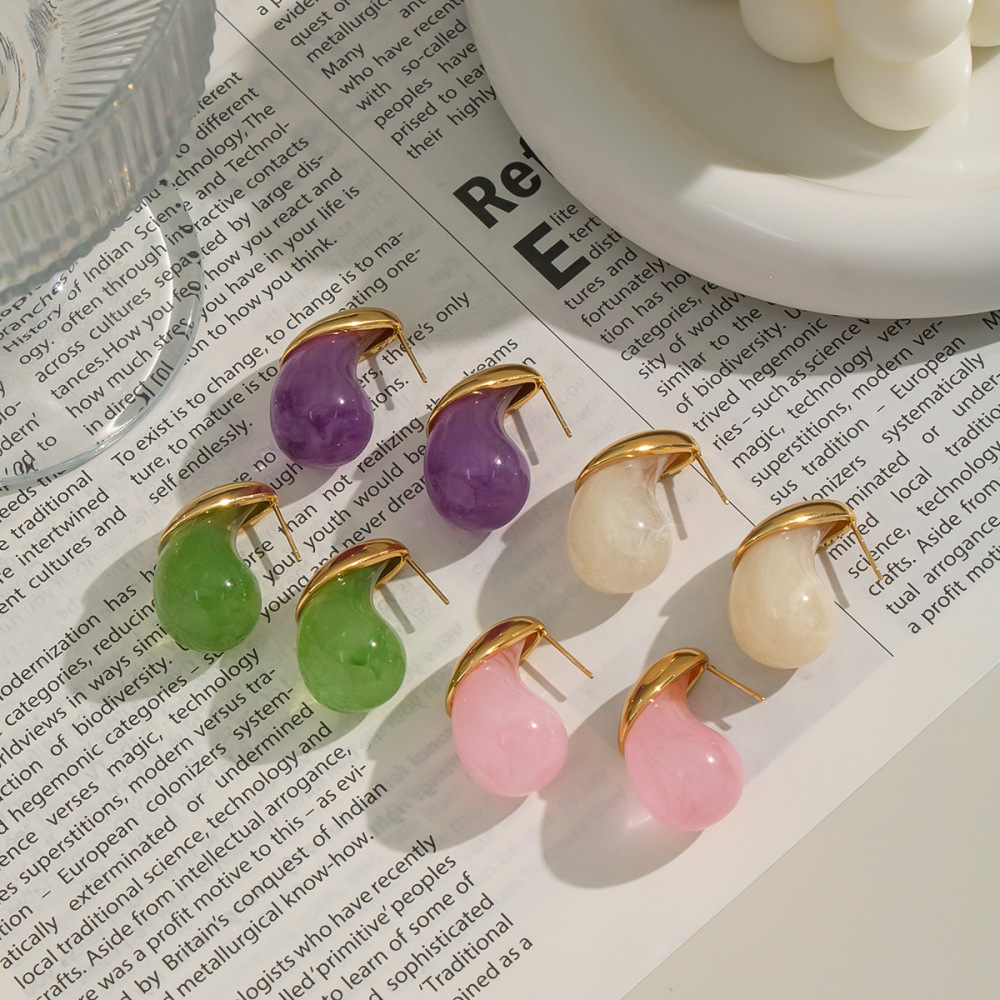 1 Paire De Boucles D'Oreilles En Forme De Goutte Image2