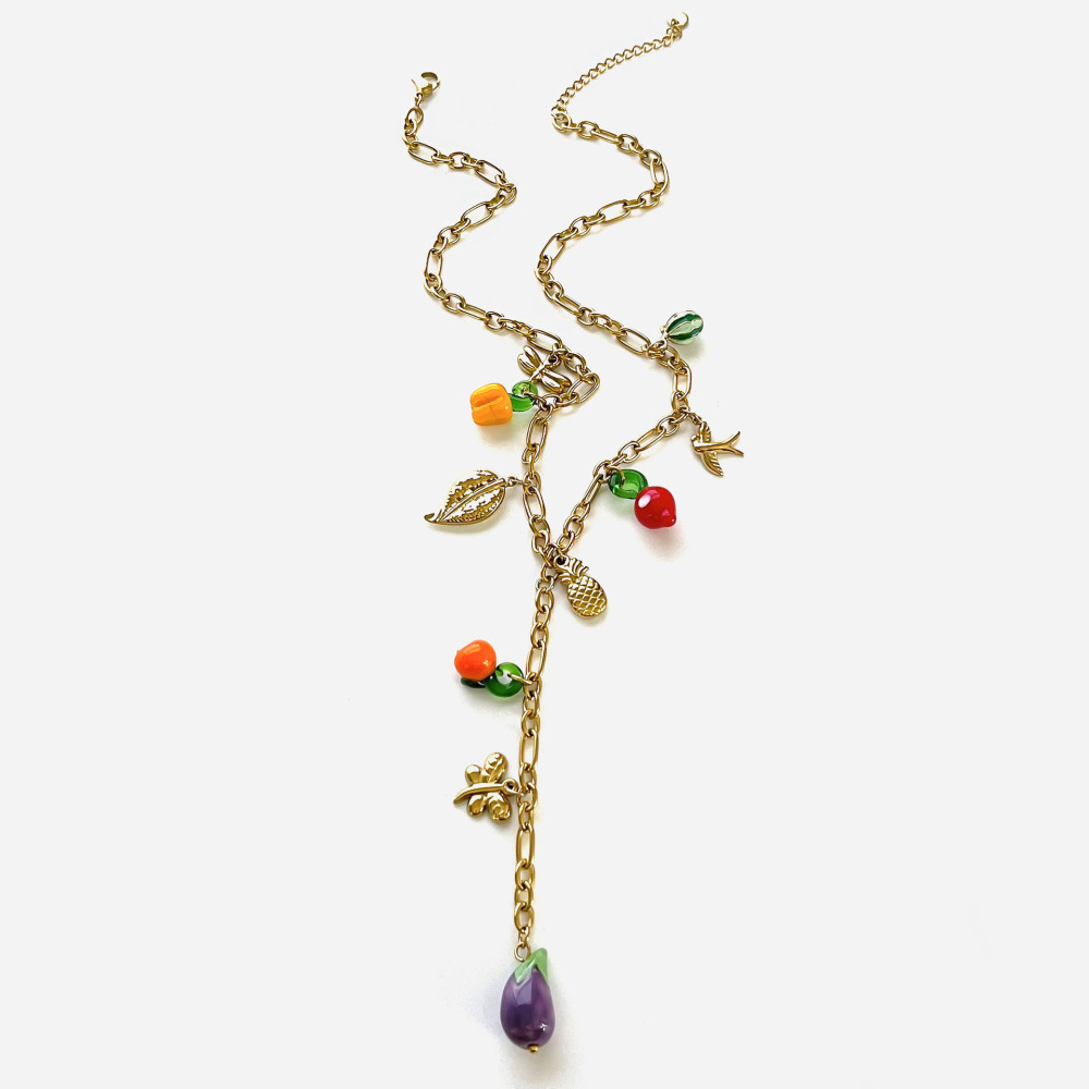 Collier Pendentif En Acier Inoxydable Doré, Étanche, Avec Un Joli Fruit Image5