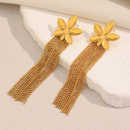 1 paire de boucles d'oreilles pendantes à pompons pour femme 2