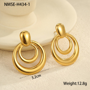 Boucles D'Oreilles Puces Pour Femmes, En Acier Inoxydable Imperméable, Couleur Or, Style Simple Et Multicolore h5 