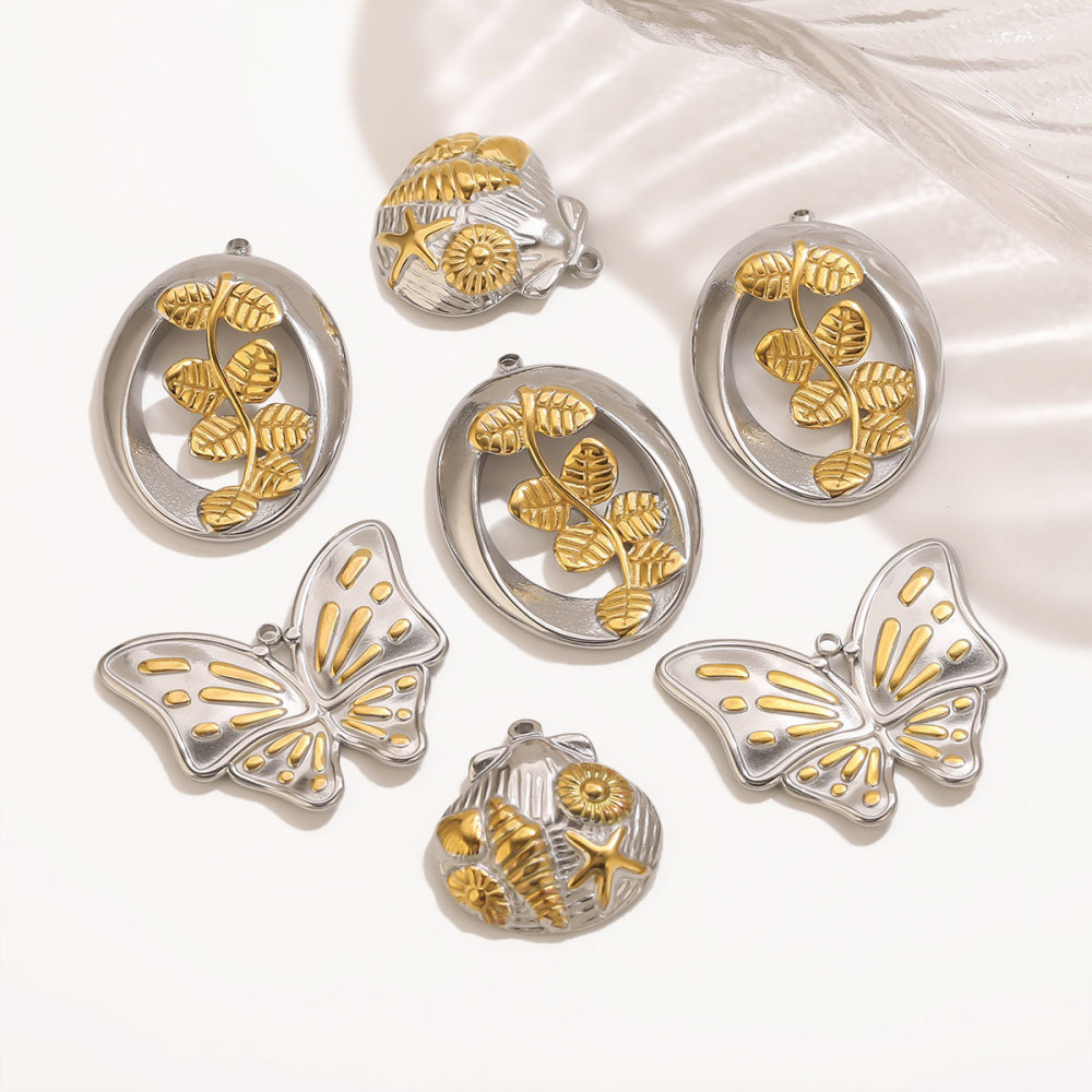 Pendentif Papillon De Luxe En Acier Inoxydable Étanche Pour Femme (1 Pièce) Image2