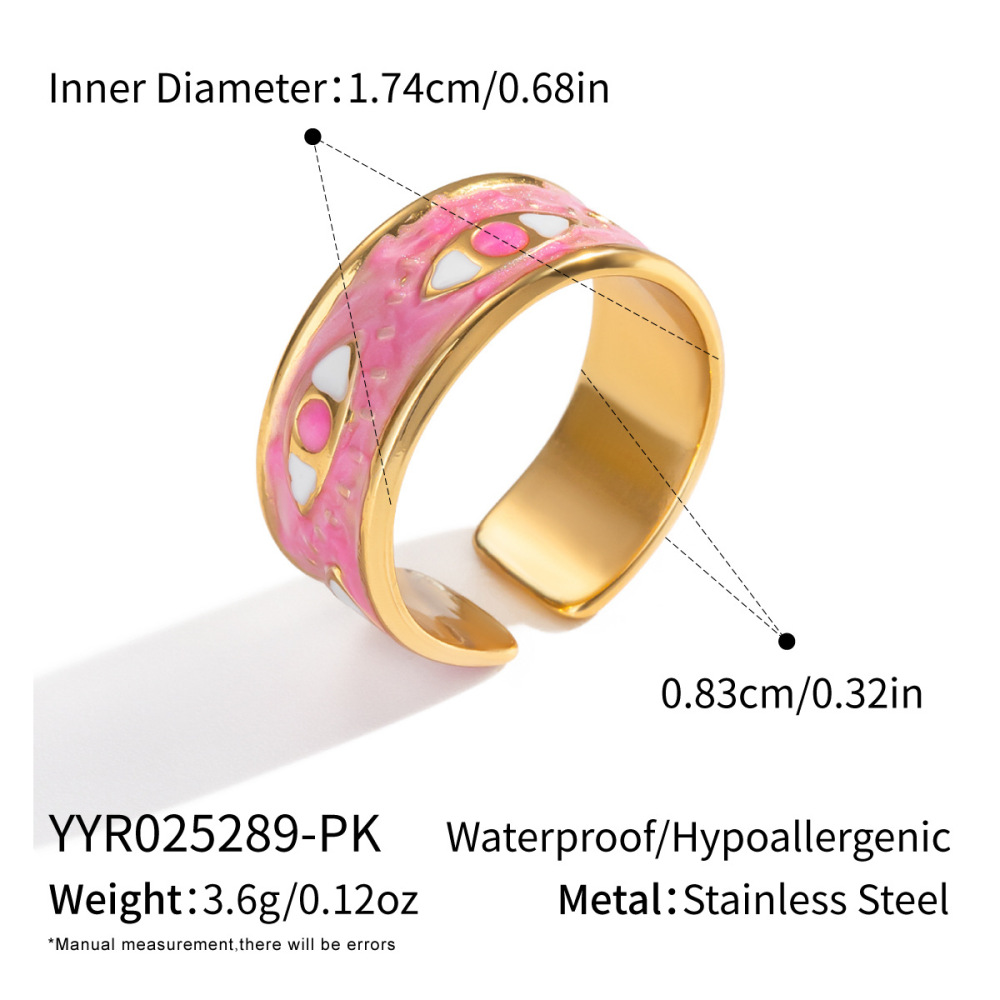 Bague Minimaliste Œil Du Diable En Acier Inoxydable Étanche (1 Pièce) 