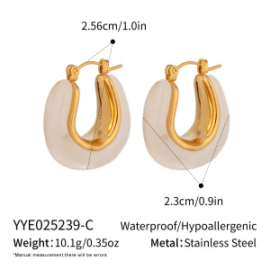 1 Paire De Boucles D'Oreilles Créoles Simples En Forme De U h5 
