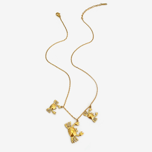 Collier Crabe En Acier Inoxydable Couleur Or 1 Pièce h5 