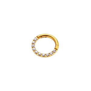 Boucles D'Oreilles Piercing Femme En Acier Inoxydable Doré, Étanches Et Finement Travaillées, Ornées De Zircon. h5 