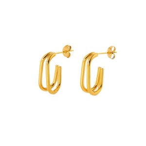 Boucles D'Oreilles Puces Daily Geometric Pour Femmes, En Acier Inoxydable Étanche, Couleur Or h5 Image5