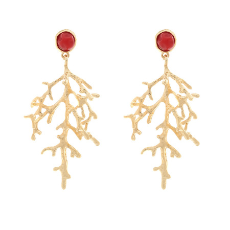 1 paire de boucles d'oreilles pendantes en alliage de corail